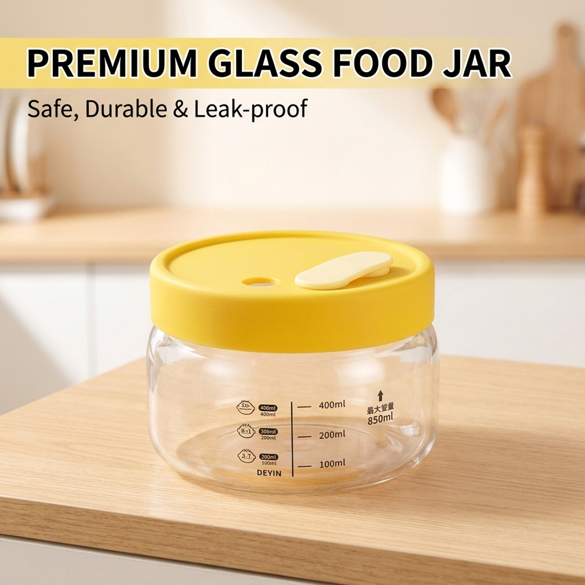 Leakproof Glass Food Storage C - Food Storage Yellow avis et prix