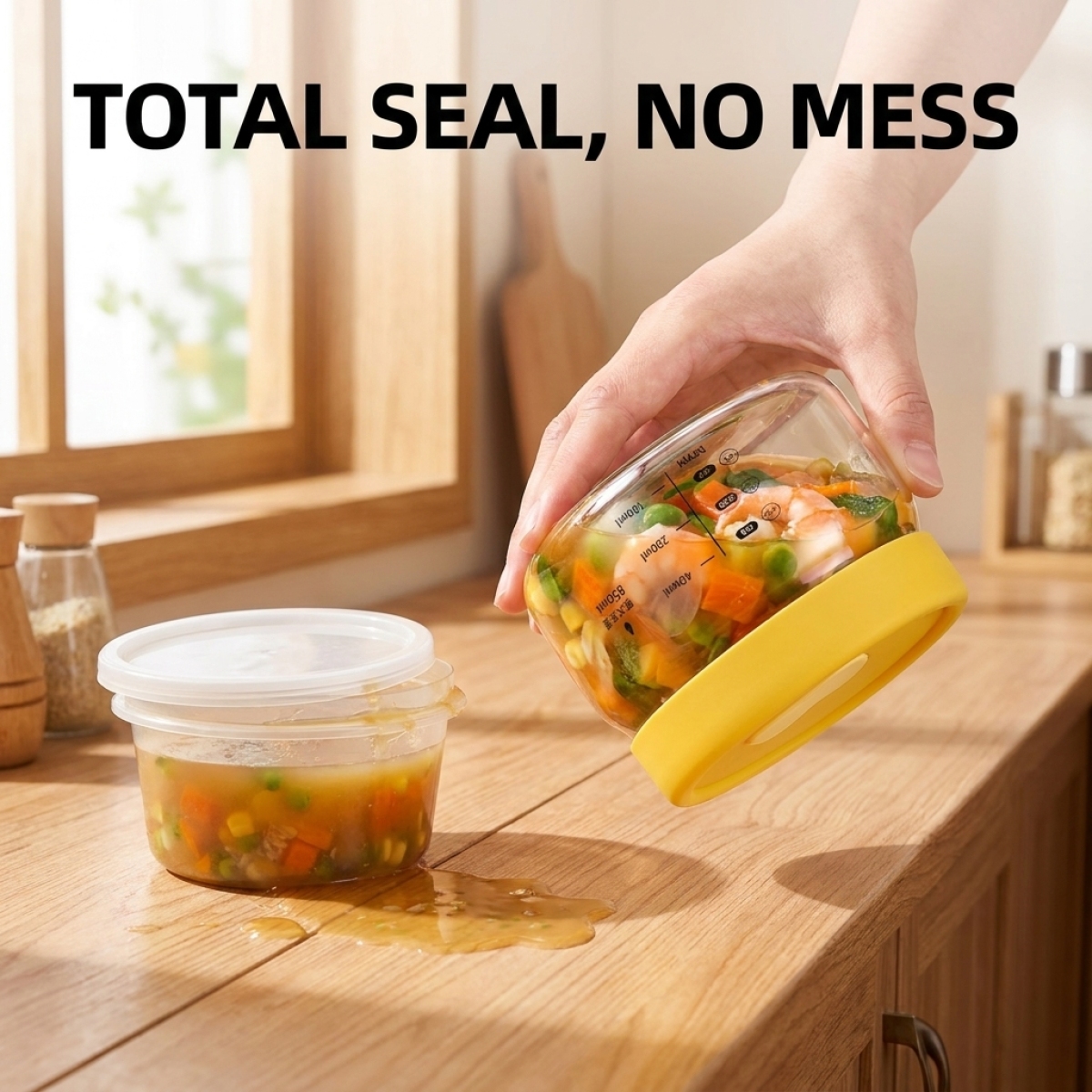 Leakproof Glass Food Storage C - Food Storage Yellow avis et prix
