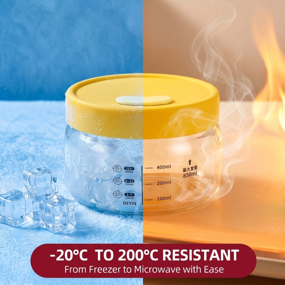Leakproof Glass Food Storage C - Food Storage Yellow avis et prix