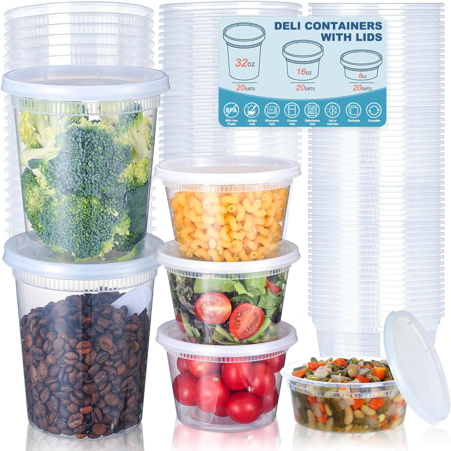 24pcs Deli Food Storage Contai - Food Storage With Colander avis et prix