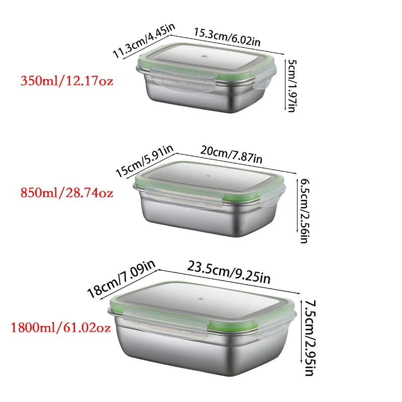 304 Stainless Steel Lunch Box  - Food Storage Metal Box avis et prix