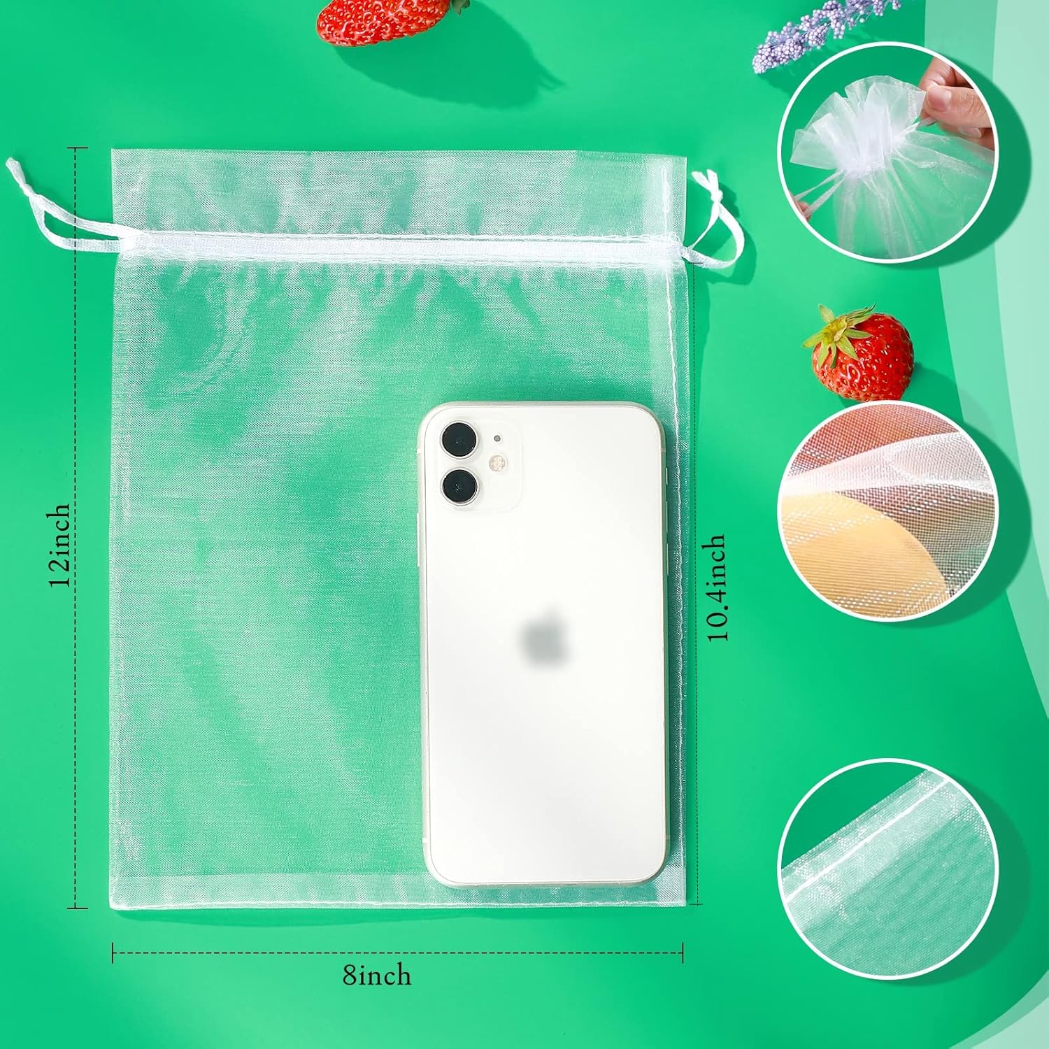 50 Pcs 8x12 Fruit Protection B - Produce Bag Reusable Mesh avis et prix