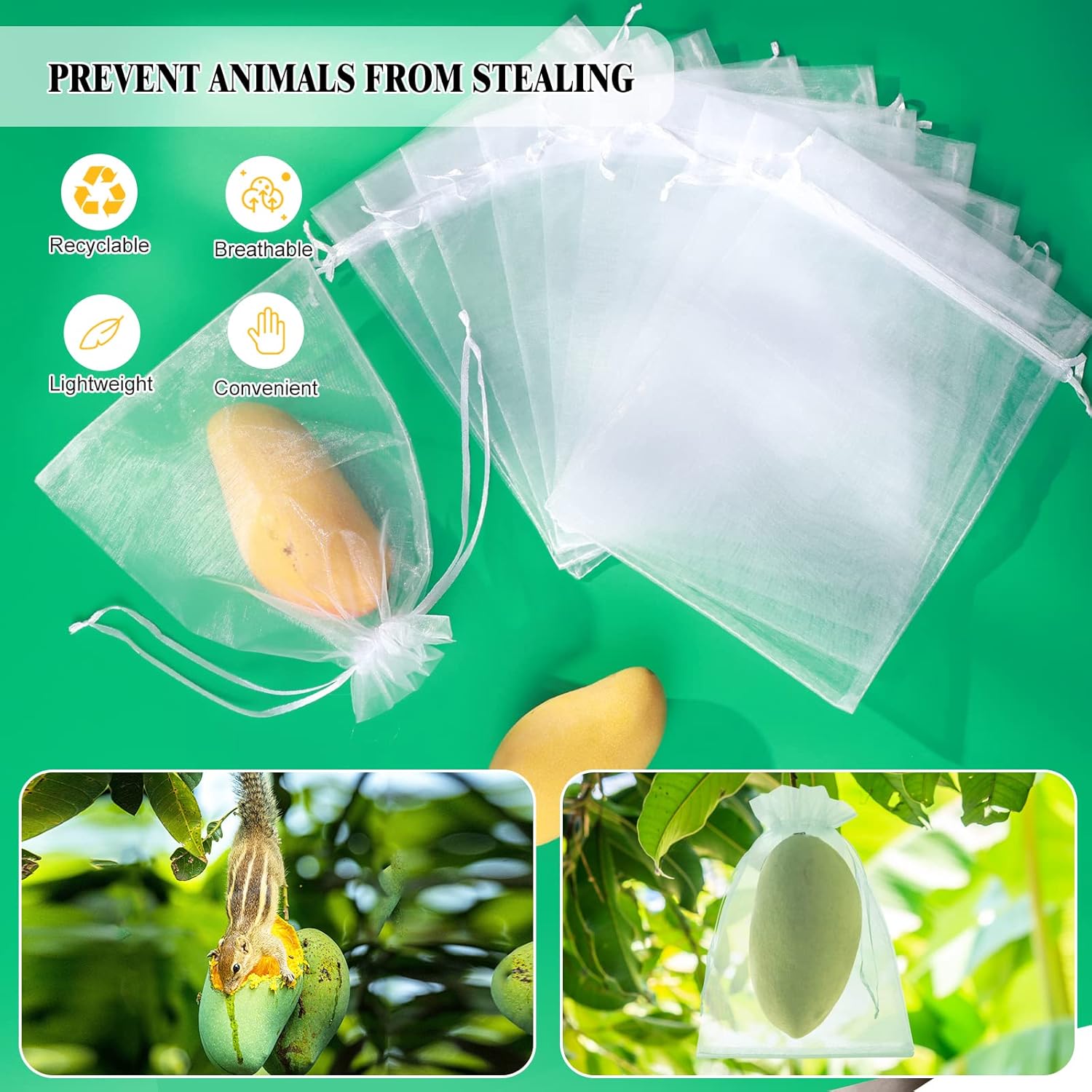 50 Pcs 8x12 Fruit Protection B - Produce Bag Reusable Mesh avis et prix