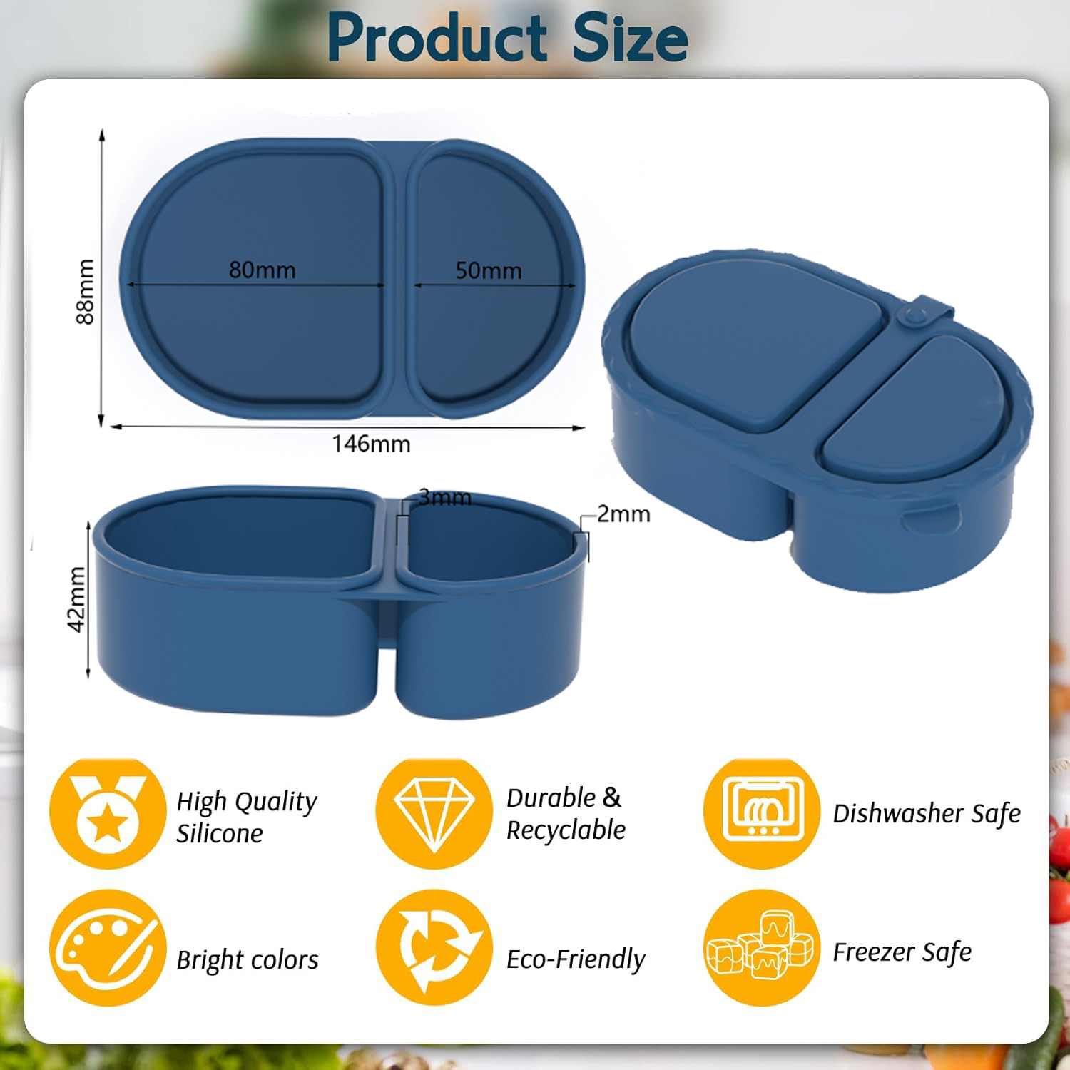 Silicone lunch box microwave h - Food Storage Vault avis et prix