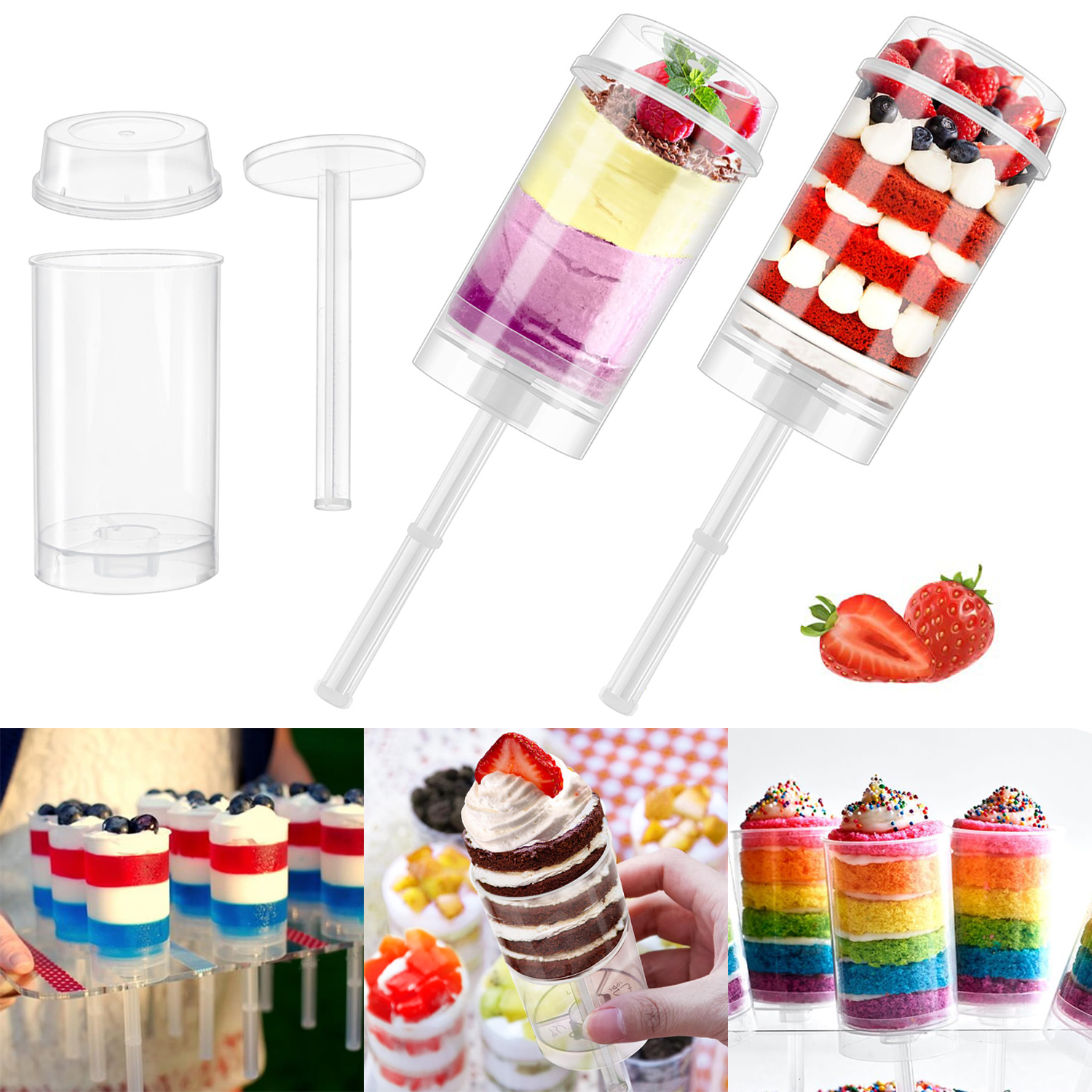 Cake Push Pop Containers with  - Portion Control Container avis et prix