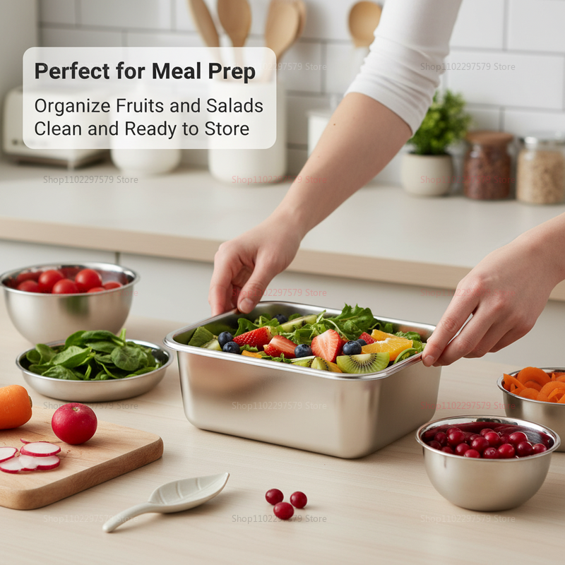 Plate Stainless Steel Food Con - Food Storage Bowls avis et prix