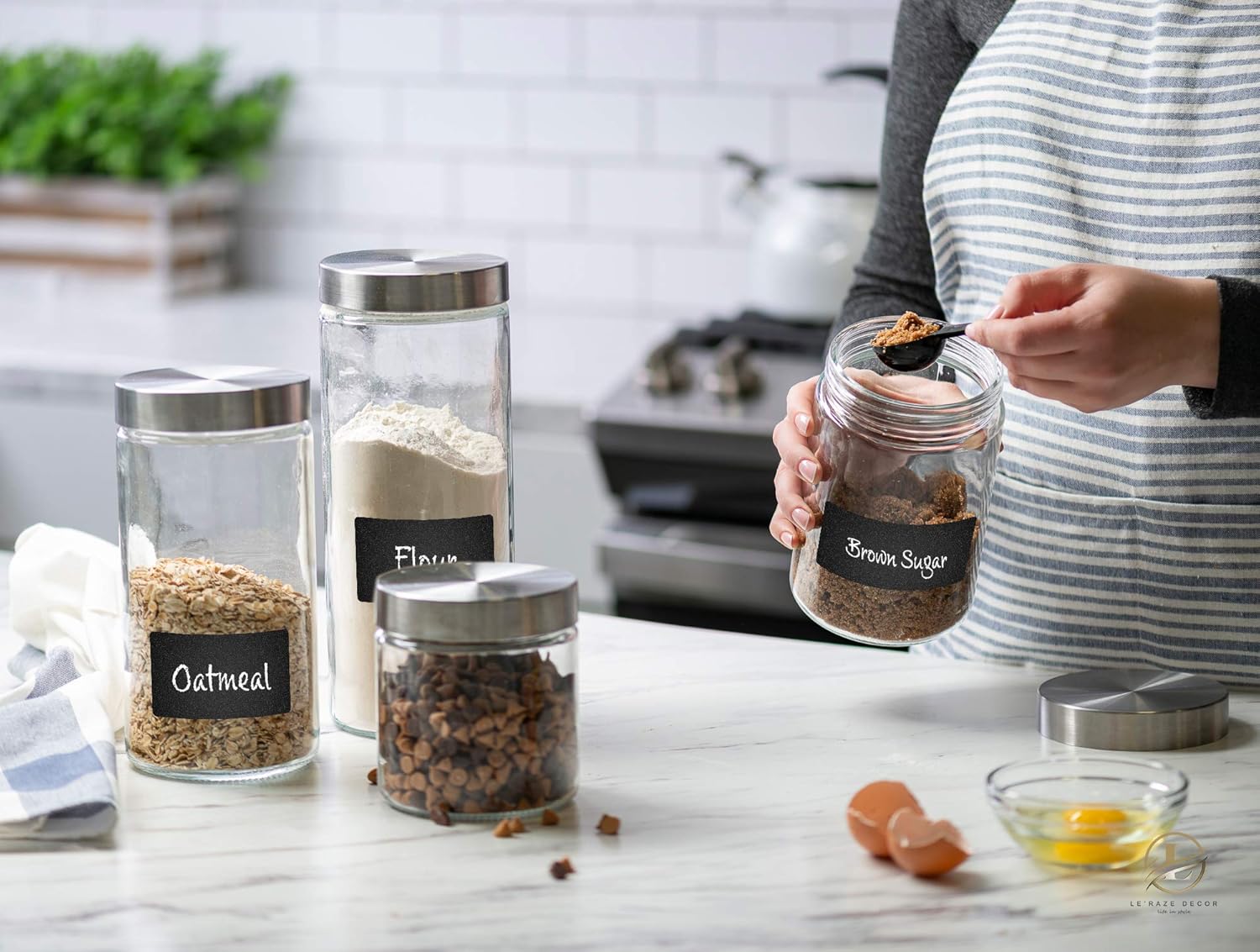 4pc Canister Sets for Kitchen  - Food Storage Labels avis et prix