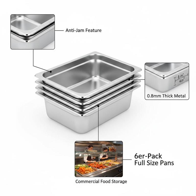 6 Pack Catering Trays Full Siz - Food Storage In Restaurant avis et prix