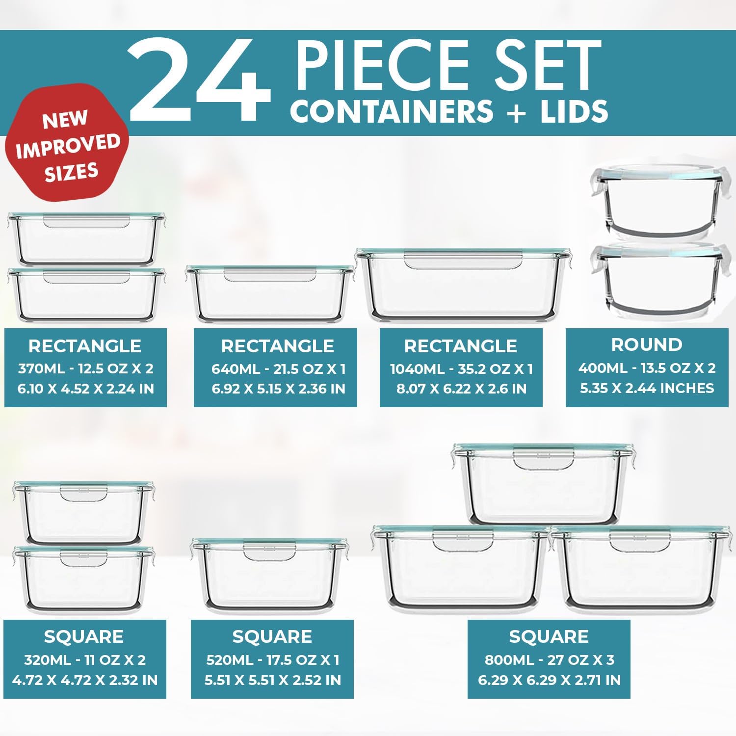 24 Pc Airtight Glass Food Stor - Food Storage Safe avis et prix