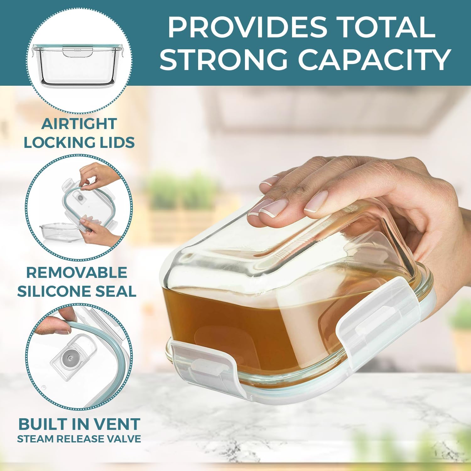 24 Pc Airtight Glass Food Stor - Food Storage Safe avis et prix