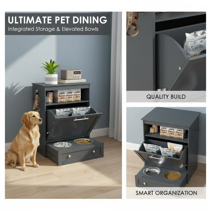 Pet Feeder Station Storage Cab - Food Storage Pet avis et prix