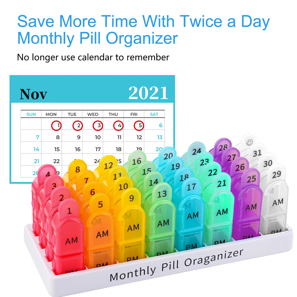 Monthly Pill Organizer 2 Times - Food Storage Vault avis et prix