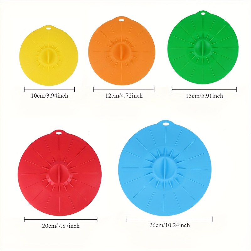 5-Piece Silicone Lids, Heat-Re - Food Storage With Colander avis et prix