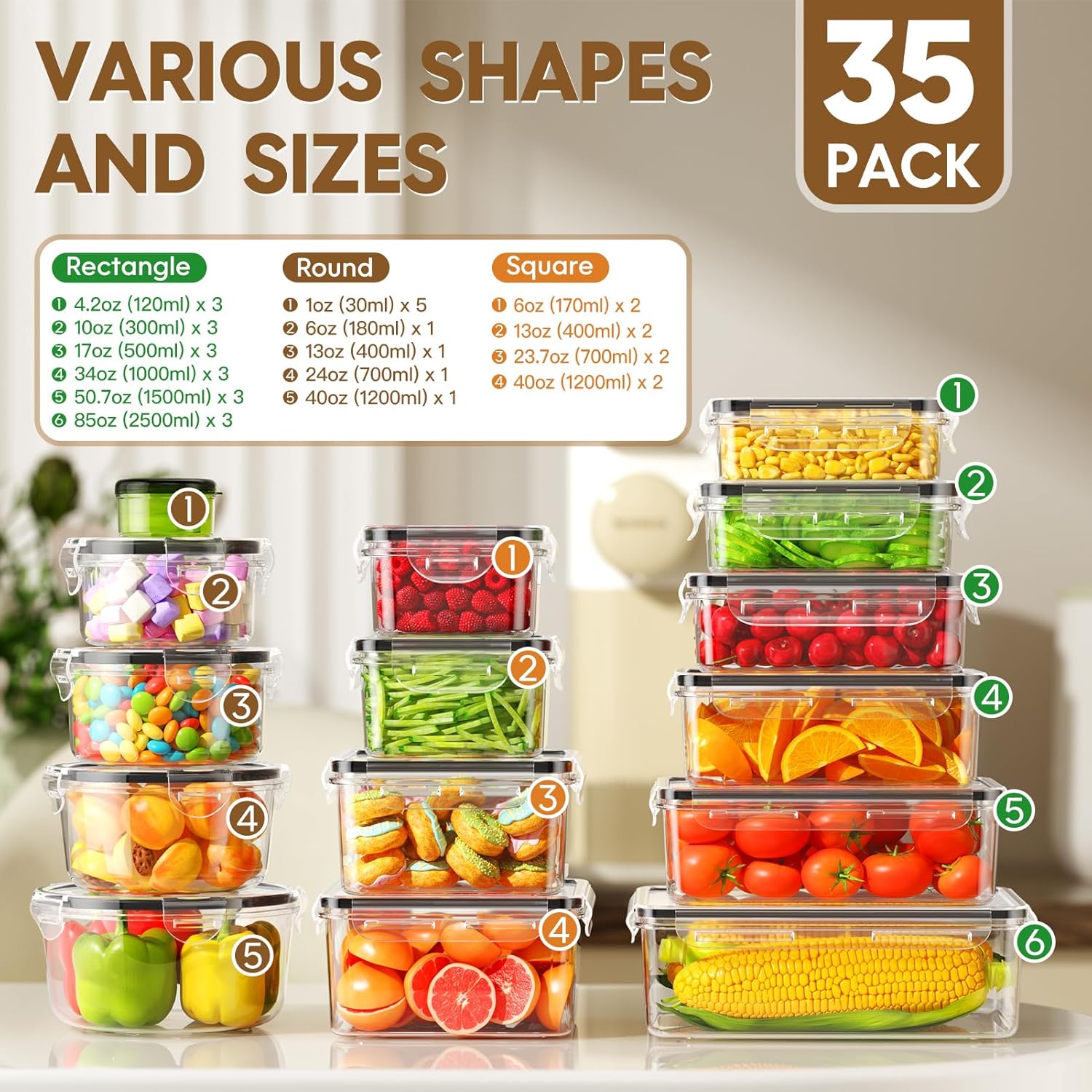 70 Piece Food Storage Containe - Food Storage Labels avis et prix