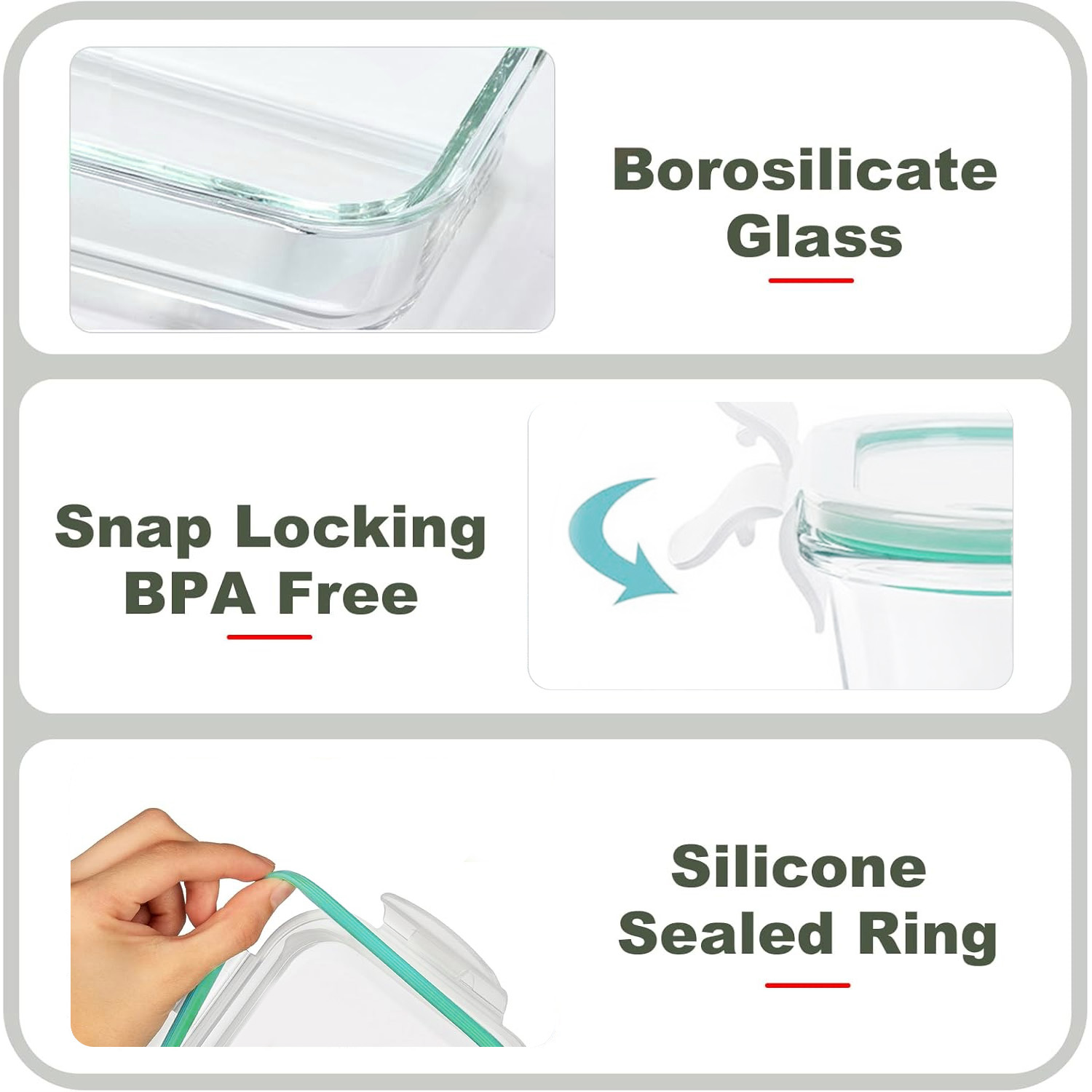 8-Pack Airtight Glass Food Sto - Food Storage Ideas avis et prix