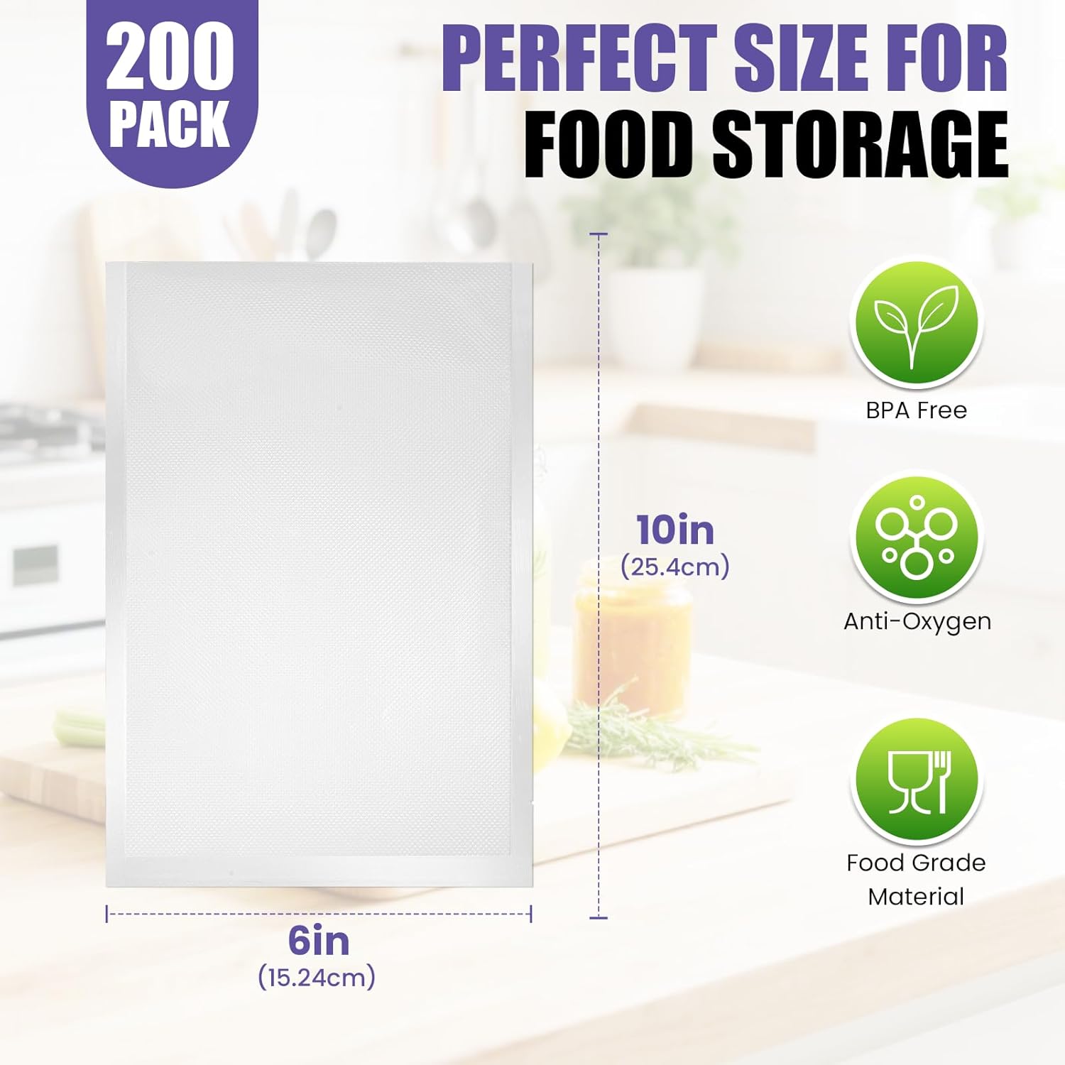 200 Vacuum Sealer Bags 6x10in  - Food Storage Vacuum Sealer Machine avis et prix