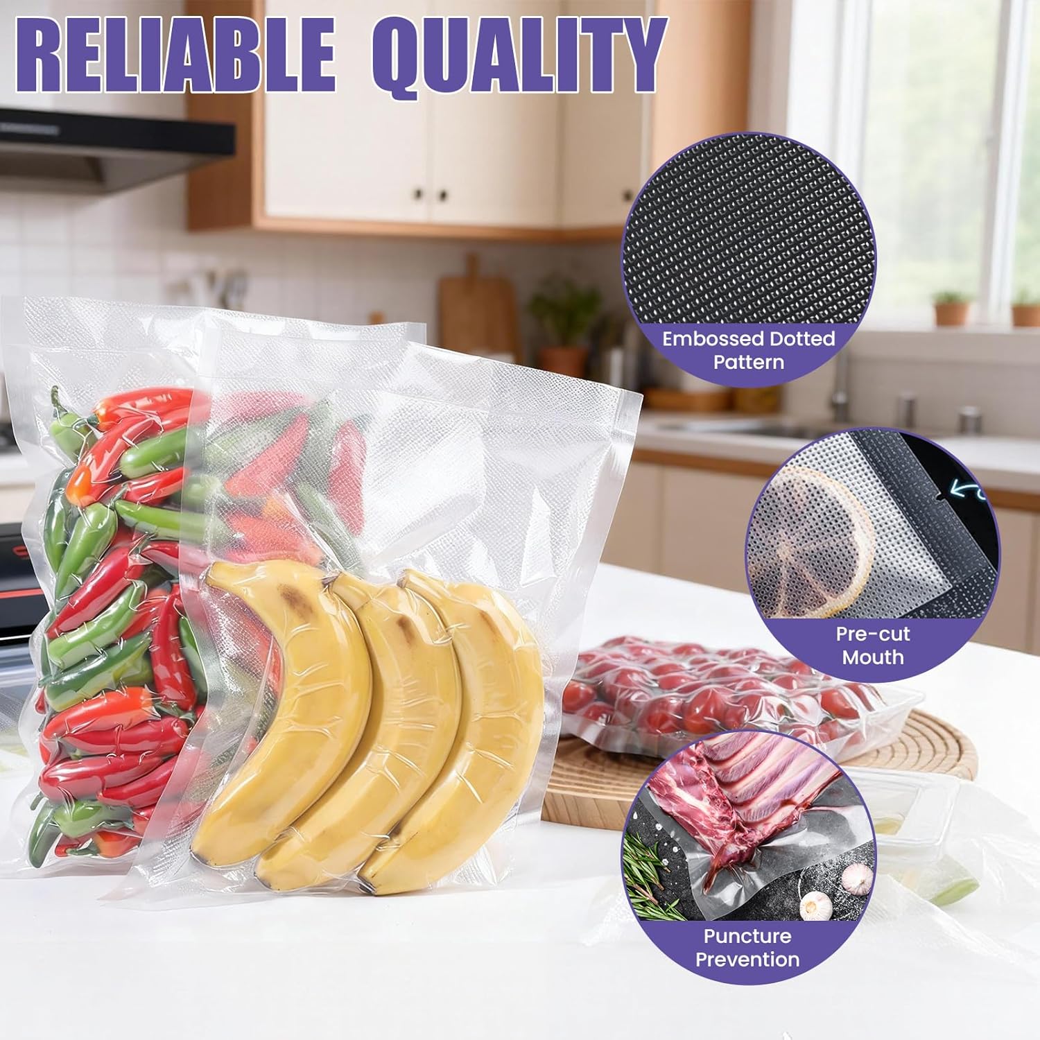 200 Vacuum Sealer Bags 6x10in  - Food Storage Vacuum Sealer Machine avis et prix