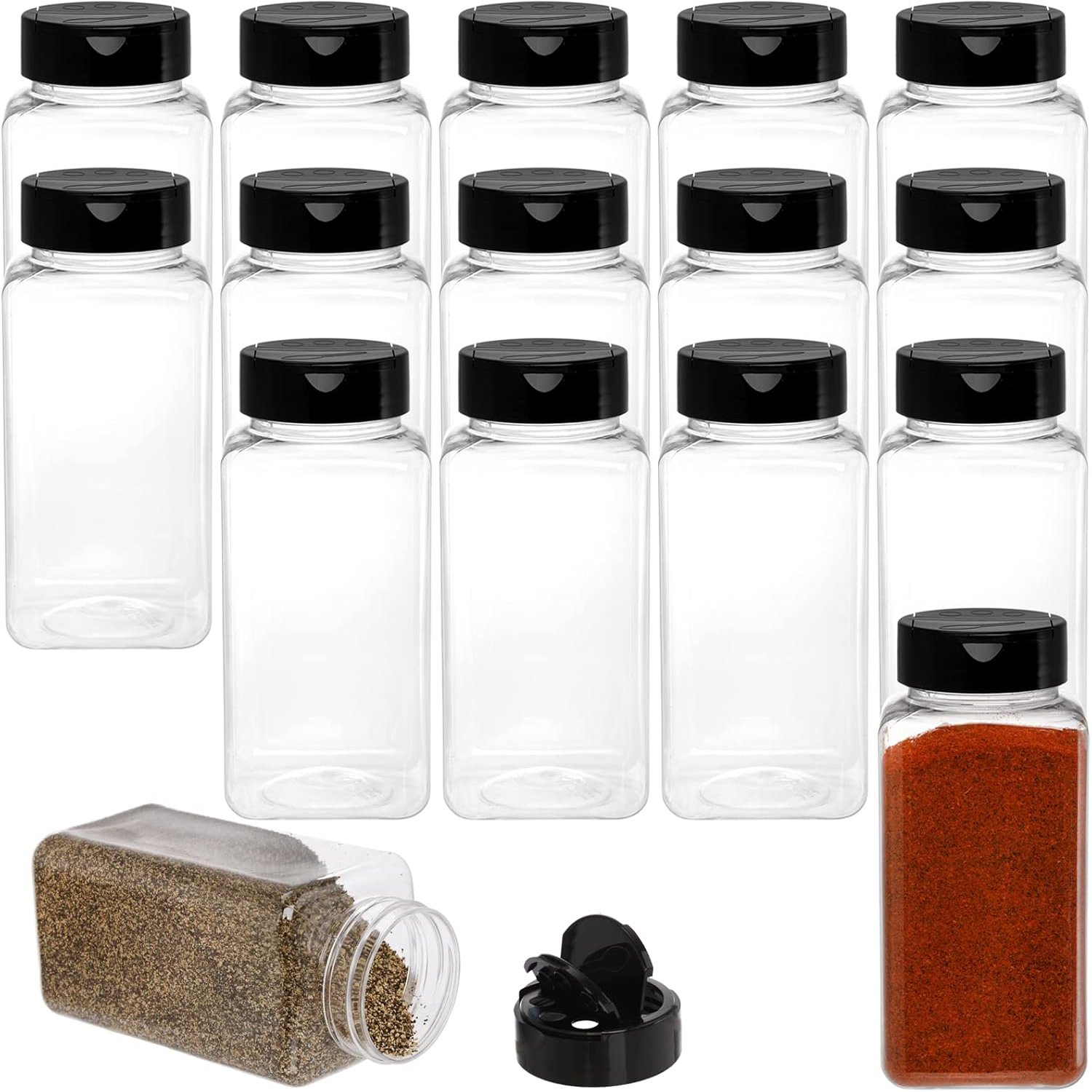 Square Large Plastic Spice Jar - Food Storage Box Large avis et prix