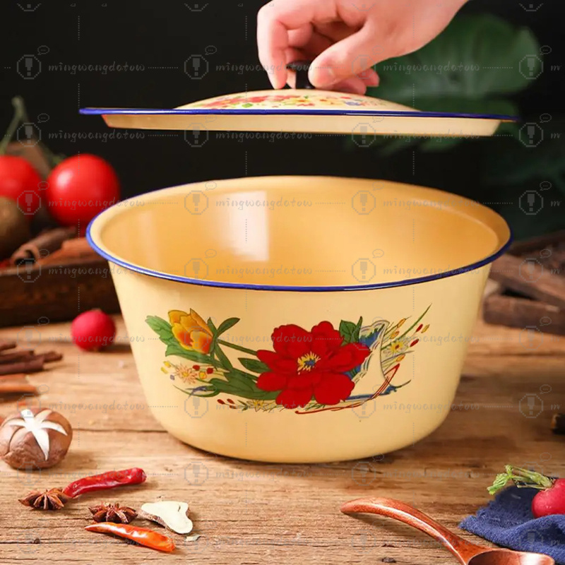 Food Storage Pot Enamel Basin  - Food Storage Yellow avis et prix
