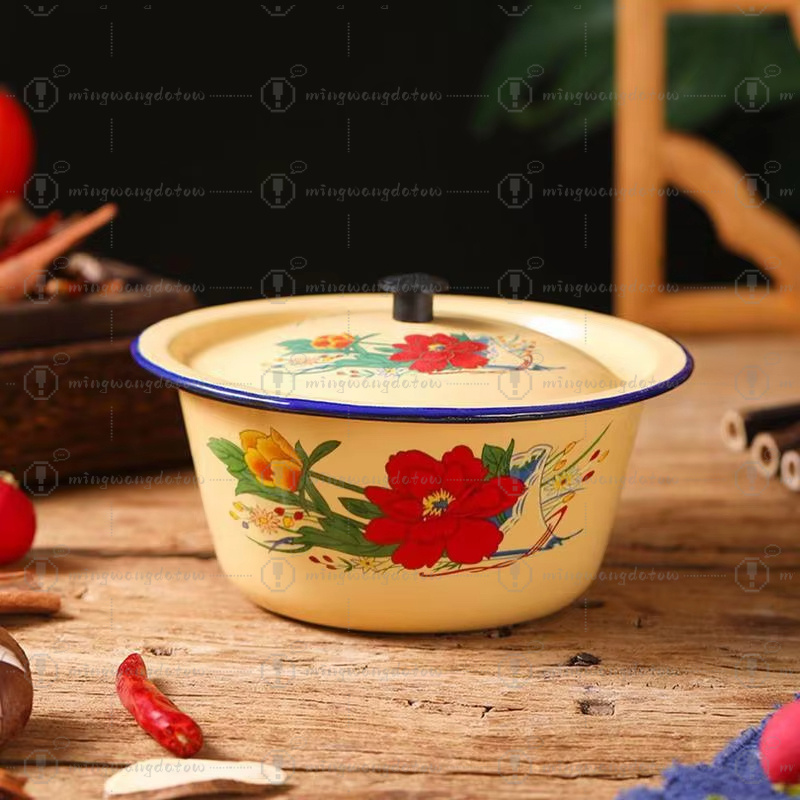 Food Storage Pot Enamel Basin  - Food Storage Yellow avis et prix