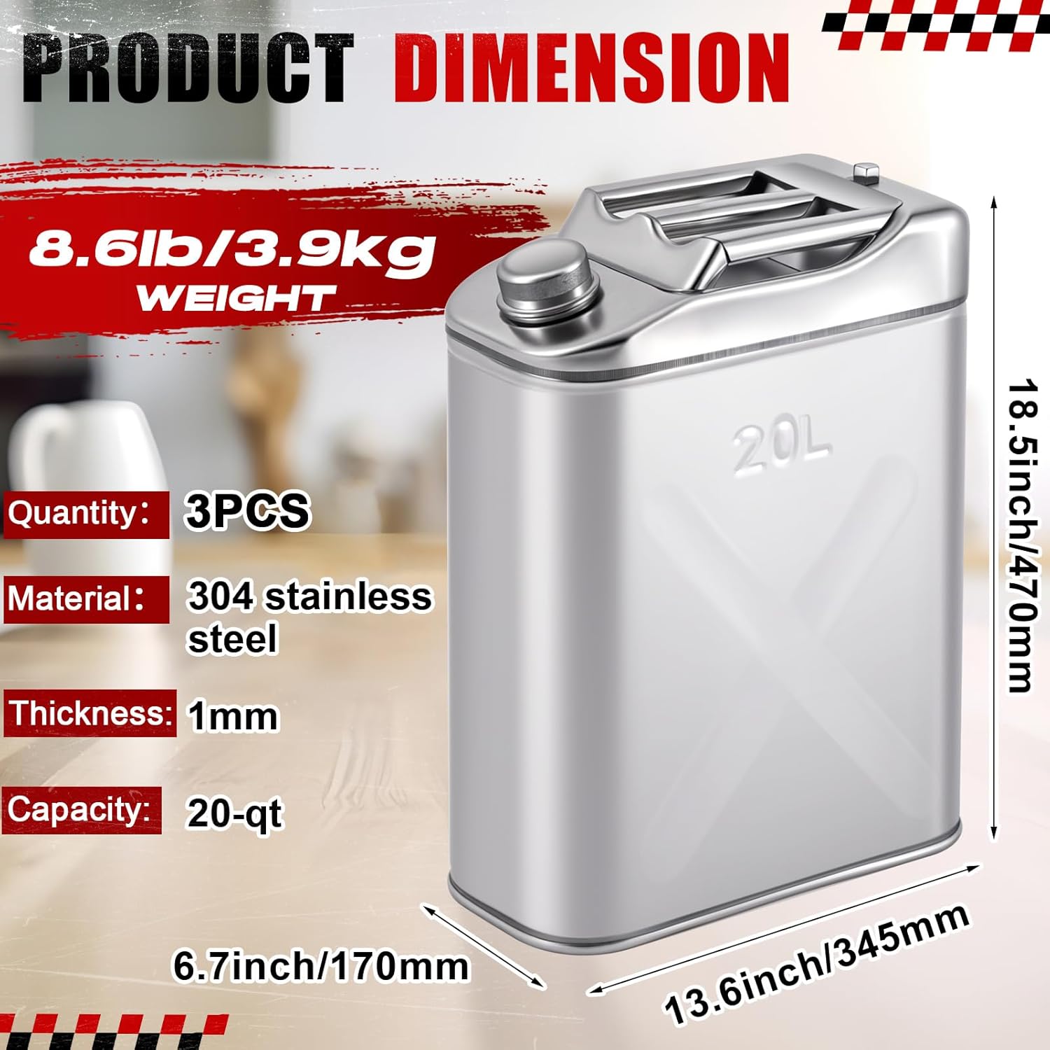 3 Pcs Five Gallon 304 Stainles - Food Storage Guide avis et prix