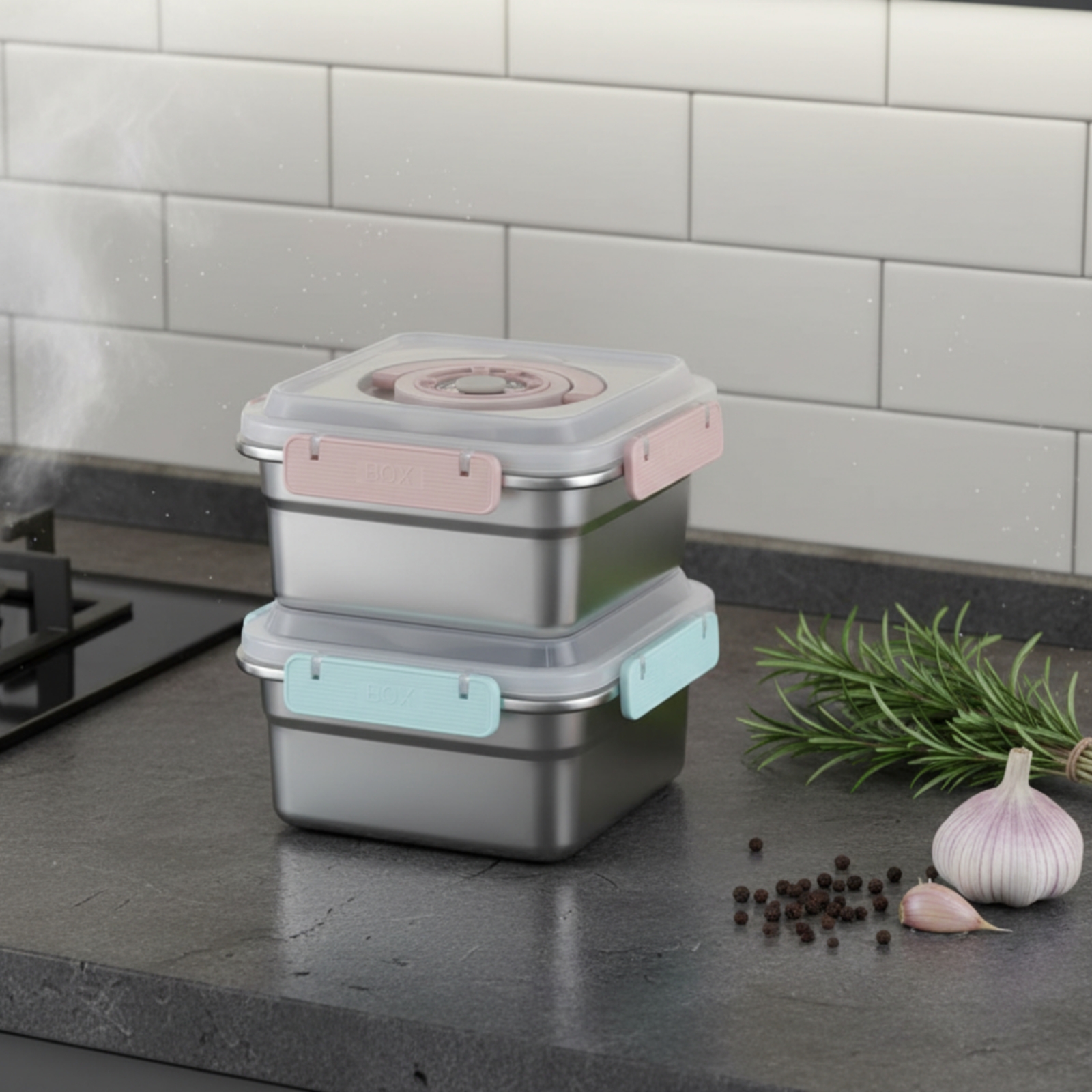 3 Pieces Stainless Steel Food  - Food Storage Box Large avis et prix