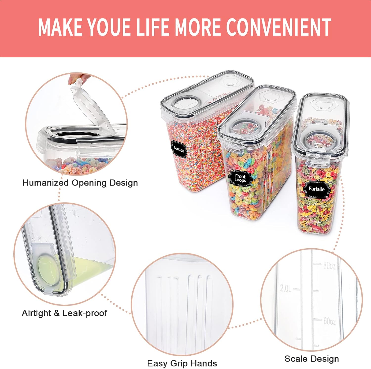 8-Piece Airtight Food Storage  - Food Storage Labels avis et prix