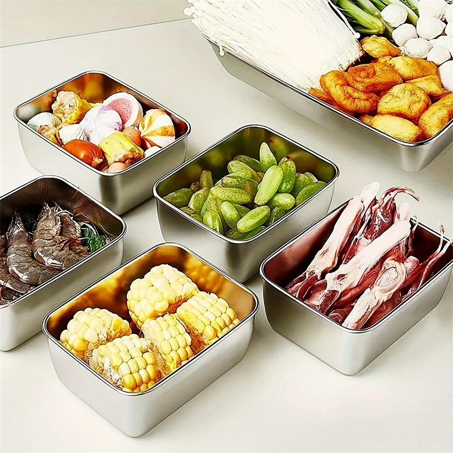 1/3/5pcs Stainless Steel Food  - Food Storage Metal Box avis et prix