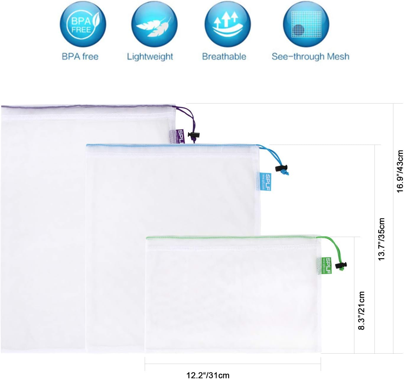 12 Pcs Reusable Mesh Produce B - Produce Bag Reusable Mesh avis et prix