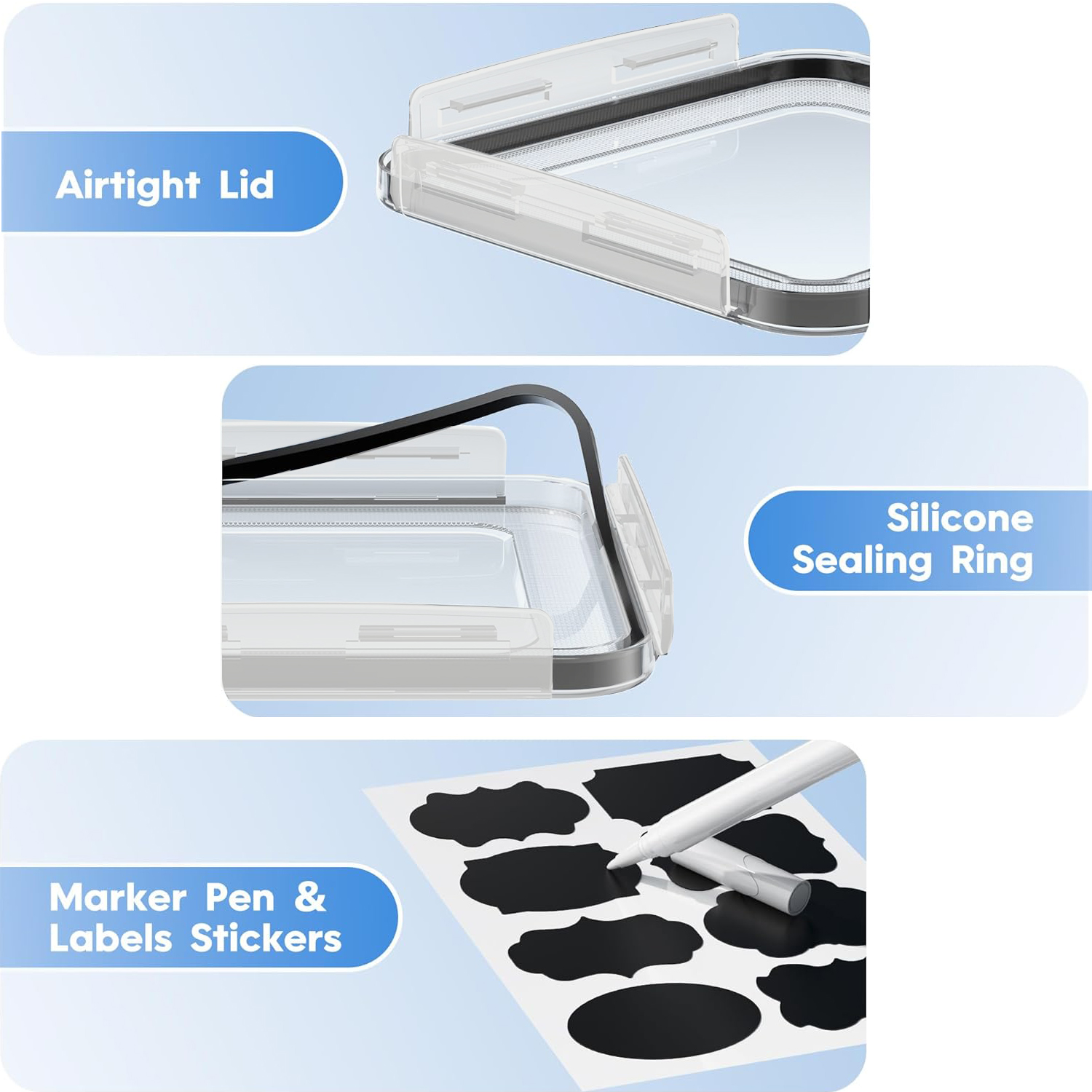 3/6Pcs  Airtight Food Storage  - Food Storage Labels avis et prix