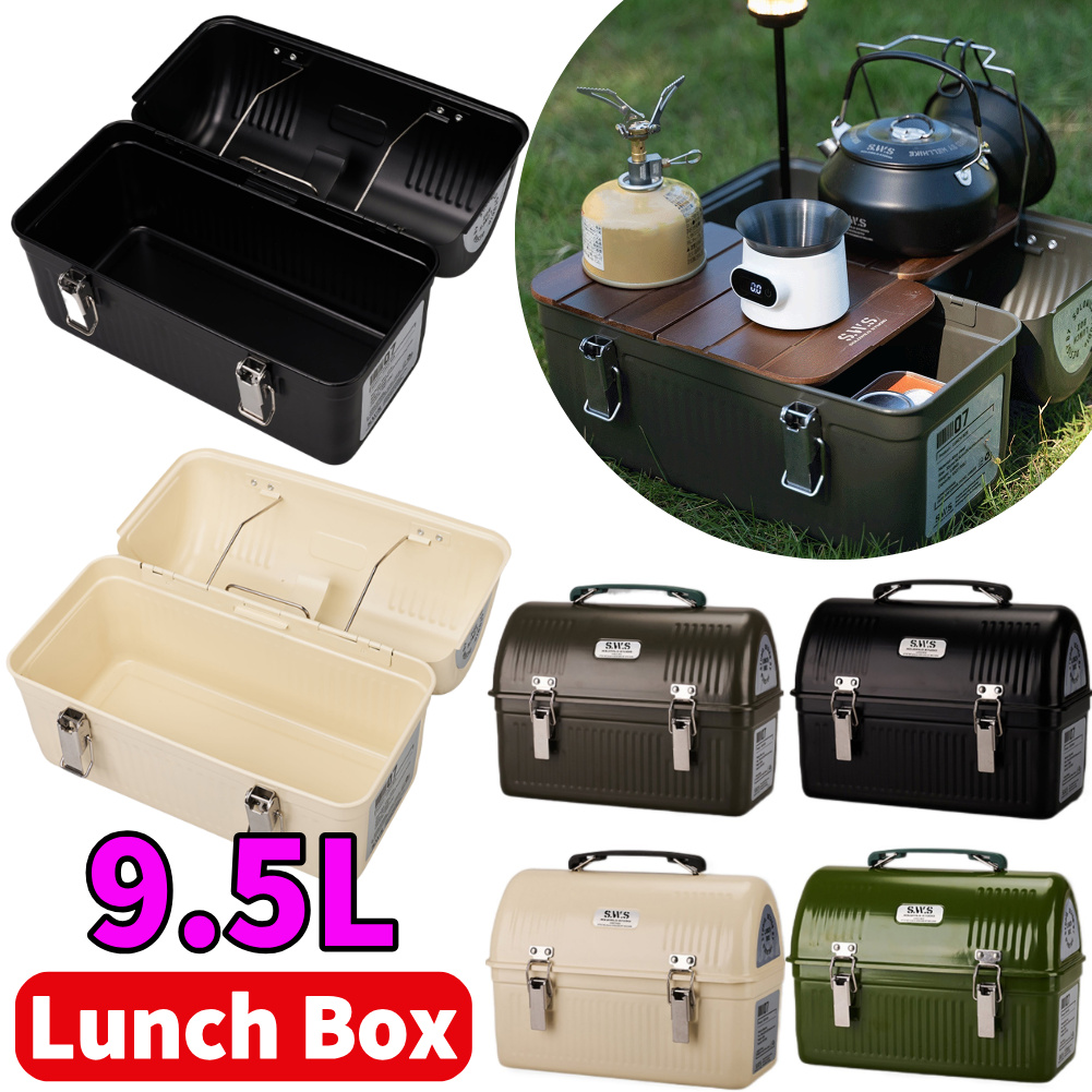 9.5L Vintage Metal Lunch Box w - Food Storage Handling avis et prix