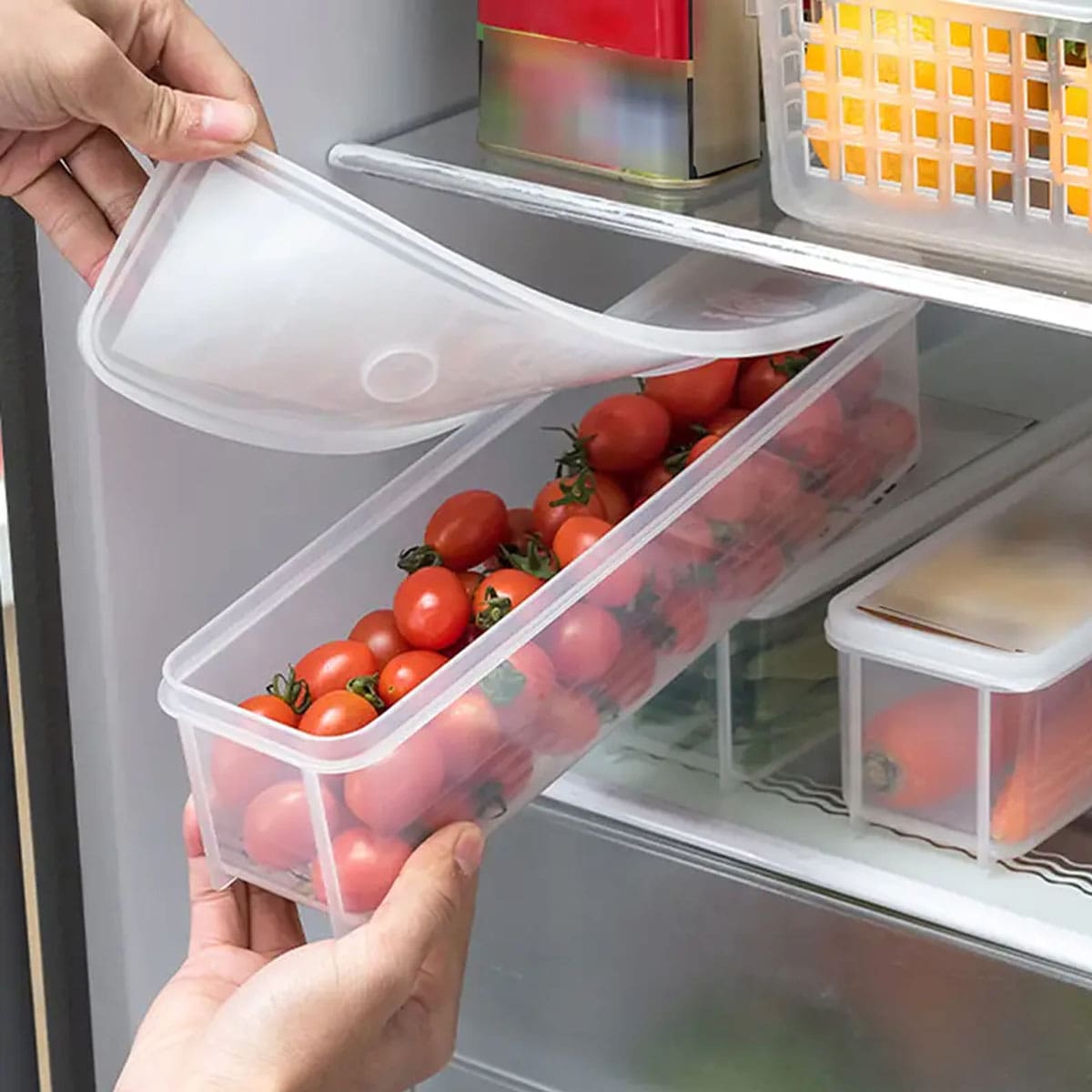 1 Plastic Transparent Storage  - Food Storage With Colander avis et prix